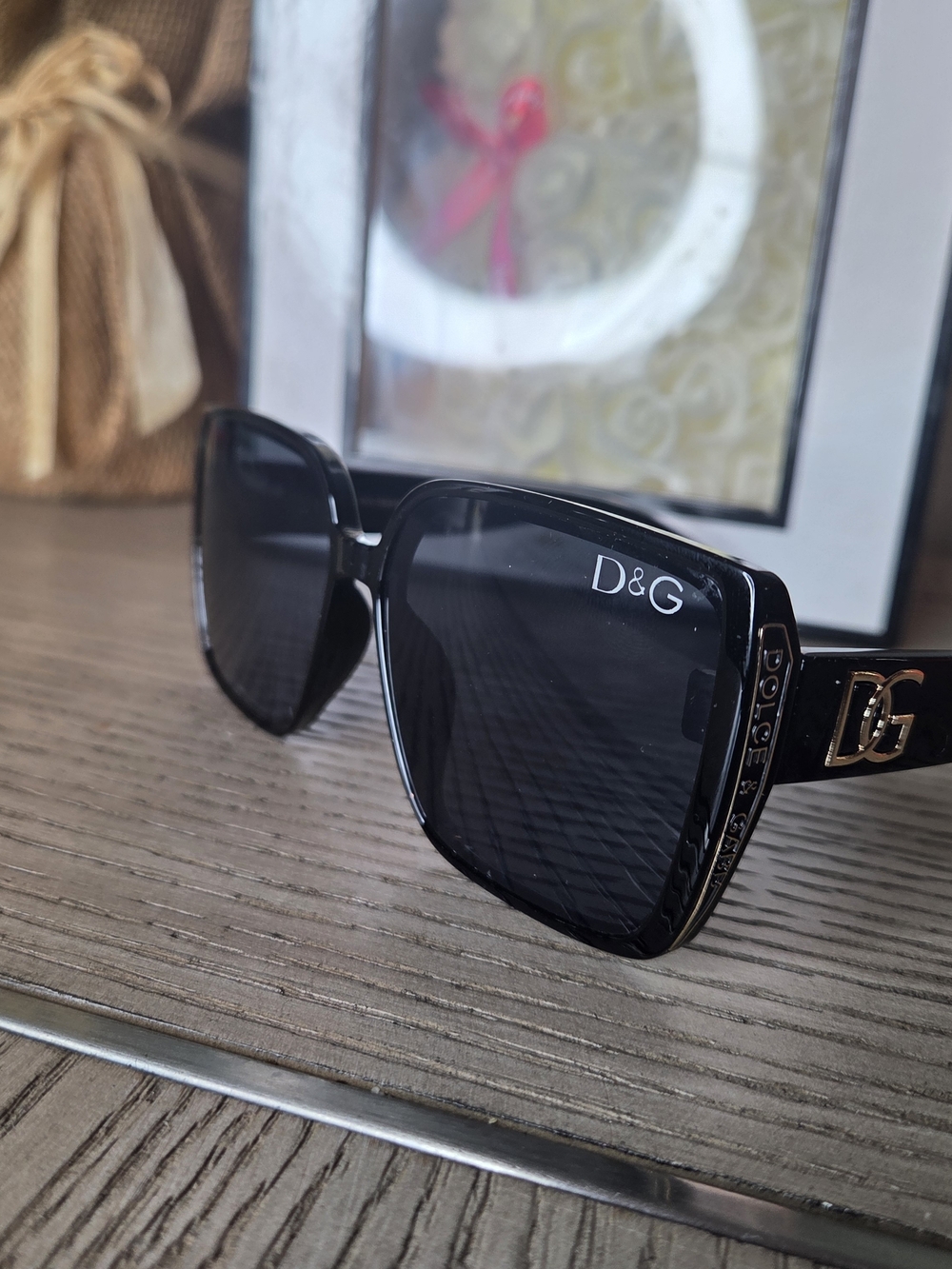 D&G Womens Black Square Sunglasses